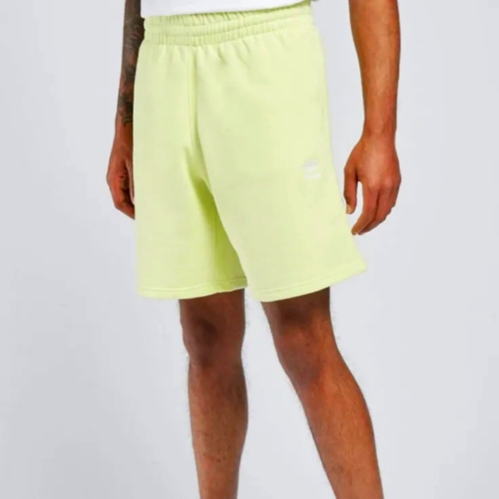 Adidas Men's Essential Fleece Shorts Yellow Zip Pockets Sweat Shorts Sz M